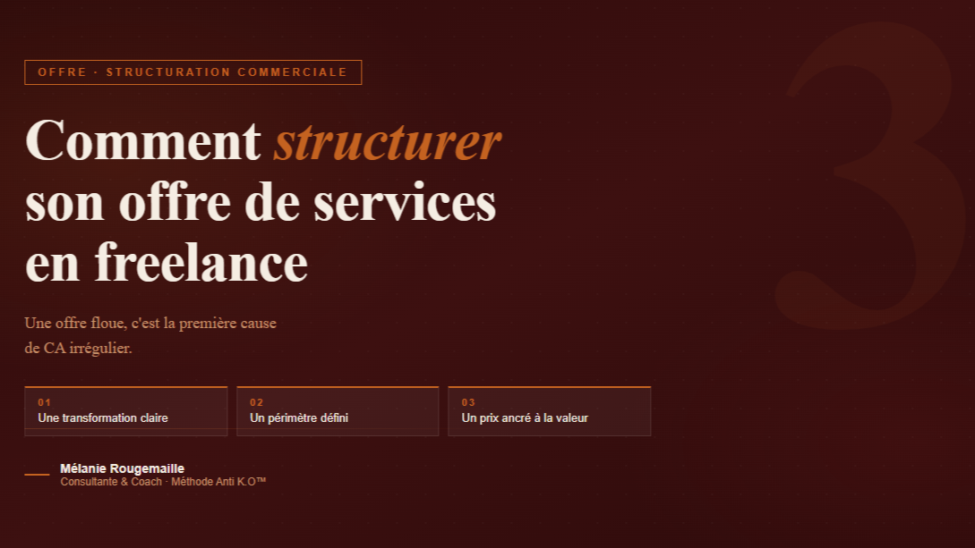 Comment structurer son offre de services quand on est freelance ou consultante